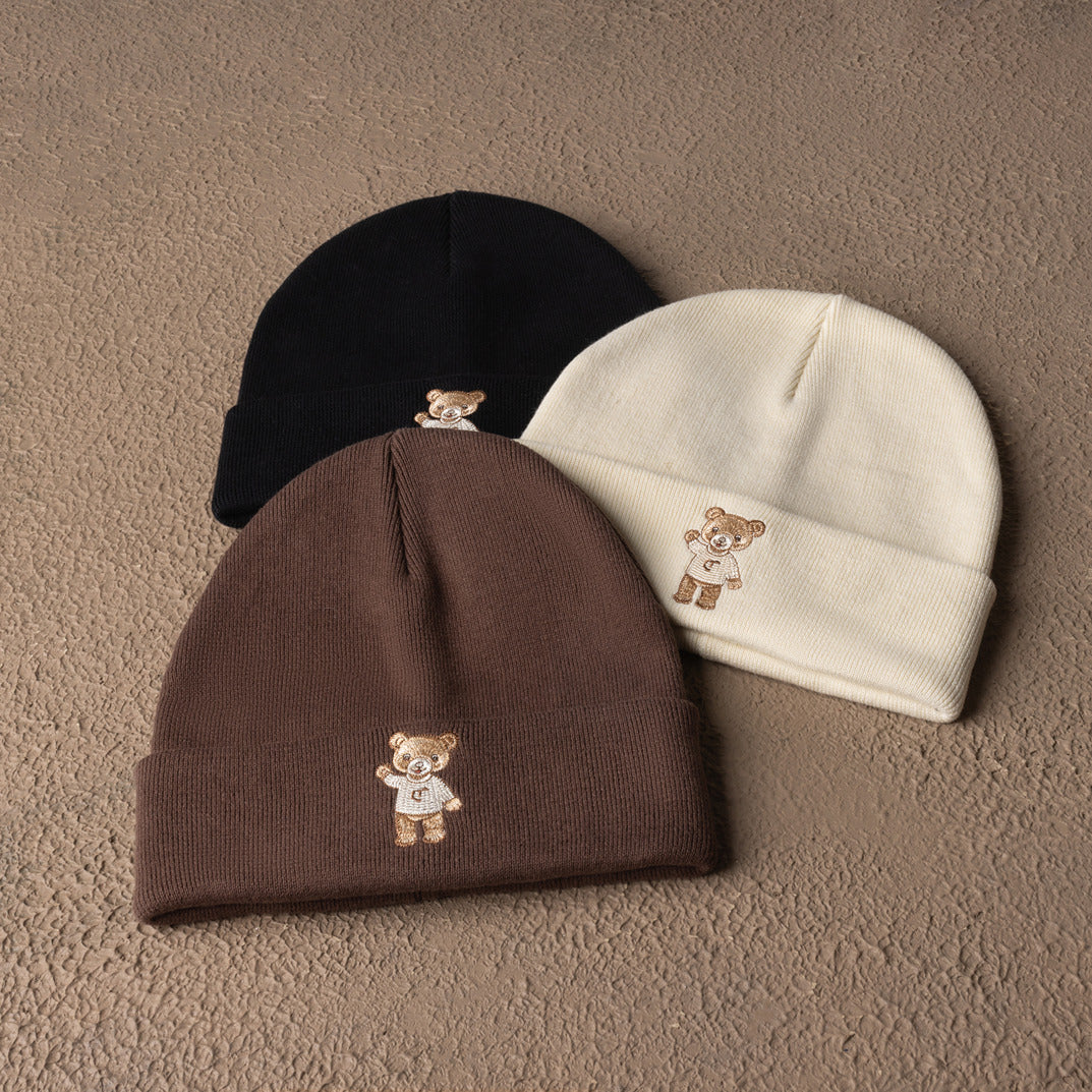 Classic Embroidered Beanie Midnight Truffle – Lil Teddy